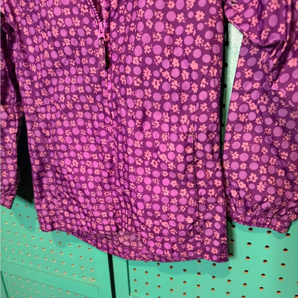 Lands End Purple Kids Jacket with Floral Pattern. Size Medium. Great Condition
